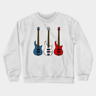 Bass Guitar French Flag Bassist Musician France Crewneck Sweatshirt